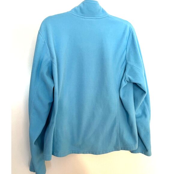LL Bean Women's Aqua Fleece Pullover 1/4 Zip SZ L-XL - Picture 2 of 5